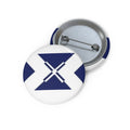 Round Navy Geometric Pin Button — Custom Logo Badge