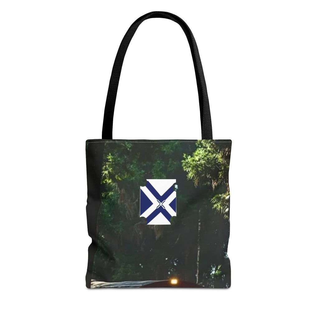 Scenic Night Drive Tote Bag — Forest Road Photography Print