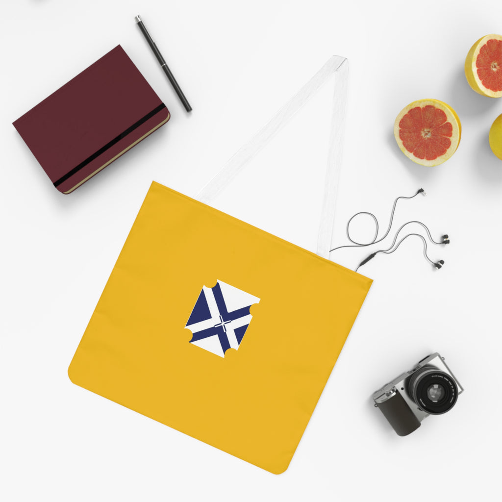 Gold Tote Bag with Navy Saltire Crest – Casual Shoulder Tote