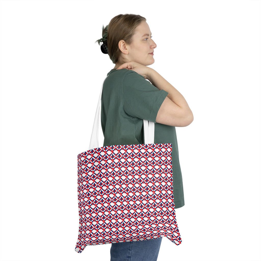 XT9 Red & Blue Pattern Tote Bag — All-Over Print Shoulder Tote