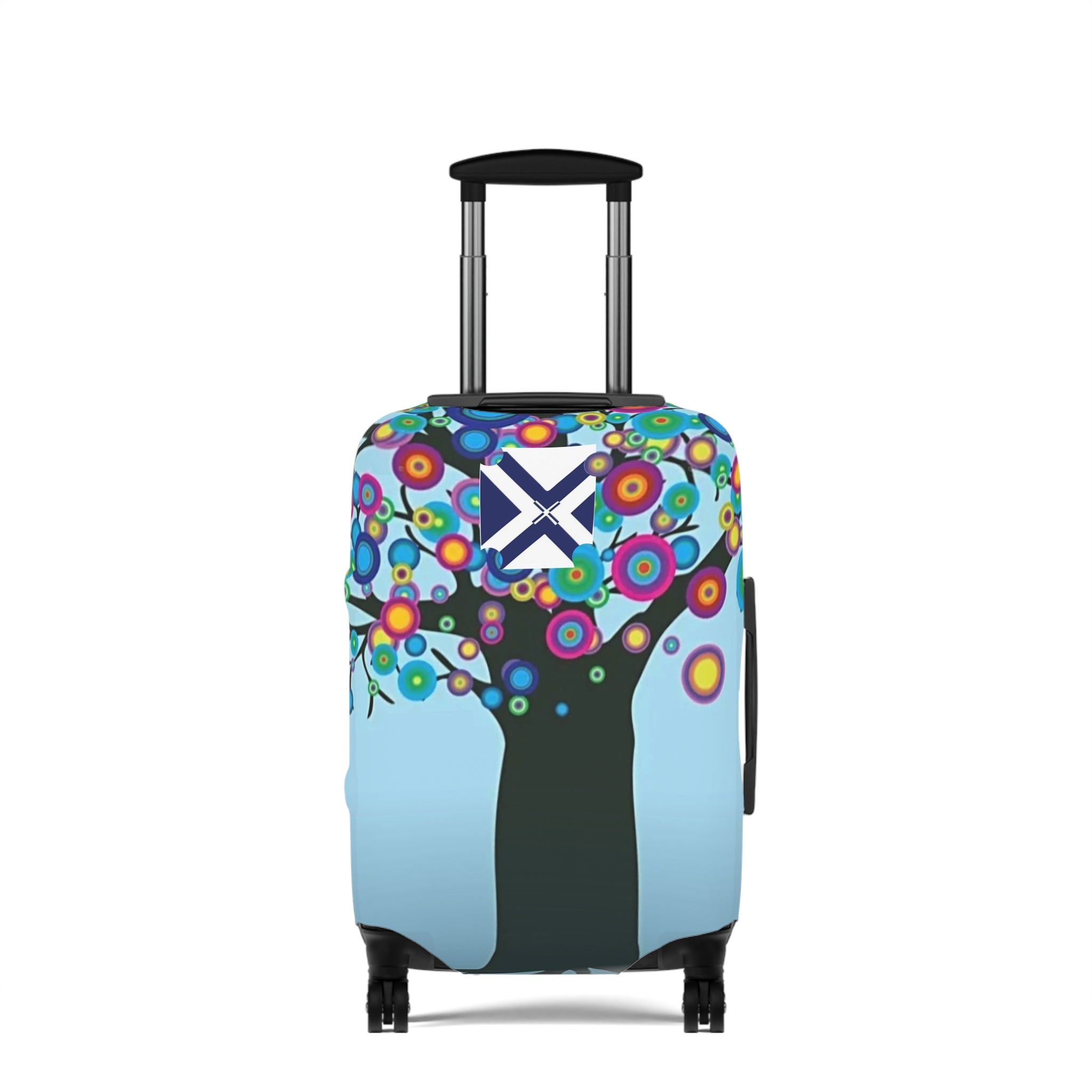 Colorful Tree Luggage Cover — Floral Burst Travel Protector