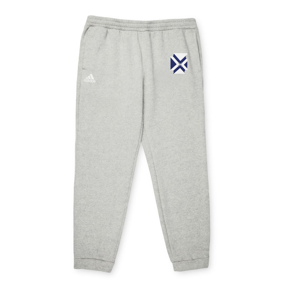 XT7 ft Adidas Fleece Joggers with Minimal Crest - Gray Comfortable Athletic Sweatpants
