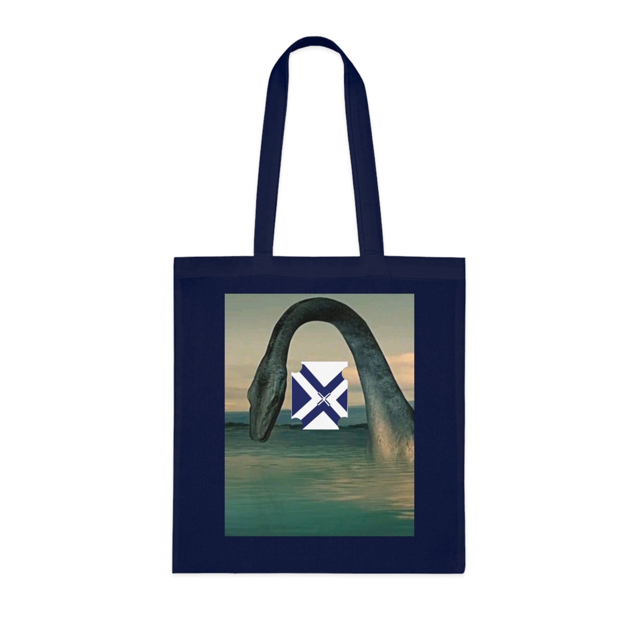 Xt Sea mosterTote Bag — Vintage Loch Ness Monster Art with Scottish Saltire Accent